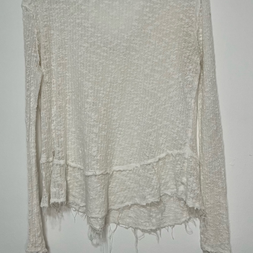 We The Free Off-White Textured V-Neck Long Sleeve - Picture 9 of 14
